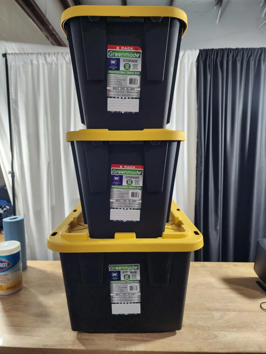 3 Pack - 2x 12 Gallon & 1x 27 Gallon - GreenMade Storage Totes