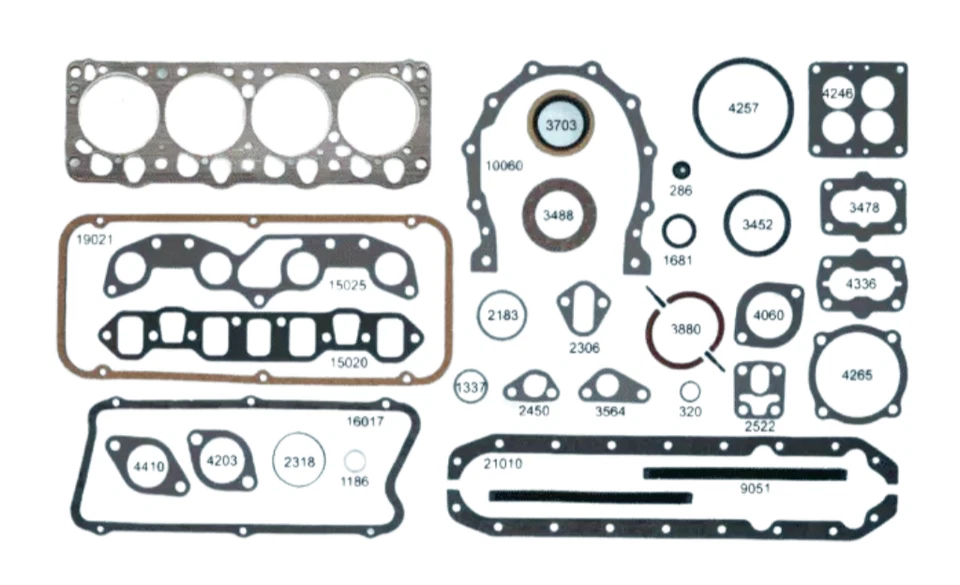 Juego de juntas de goma de junta de cabeza de motor frontal Hemi 1955 Dodge Custom 8 cilindros Foto 2 de 3