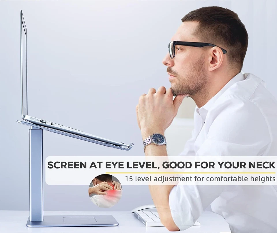 Soporte ajustable portátil para escritorio 2 en 1 sentado y de pie Foto 3 de 4