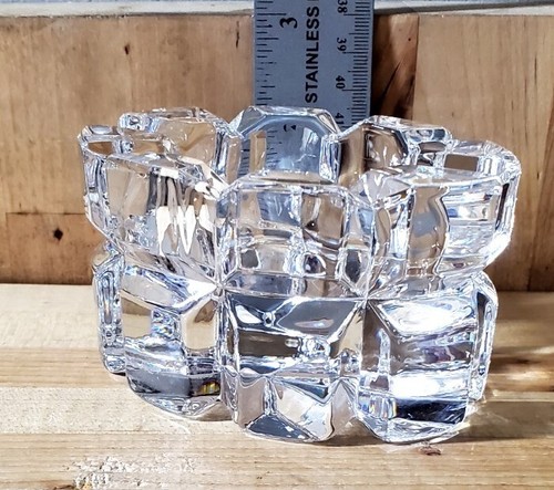 4" Mikasa Heavy Lead Crystal Oval Ashtray / Candle Holder - Picture 3 of 4