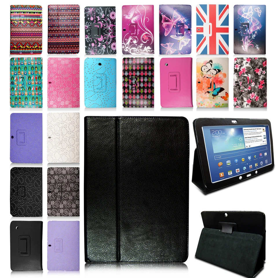 PK786 Leather Flip Case For Samsung Tab 2 3 Lite 7.0 Pro 8.4 Note 8 10.1 12.2 Cover