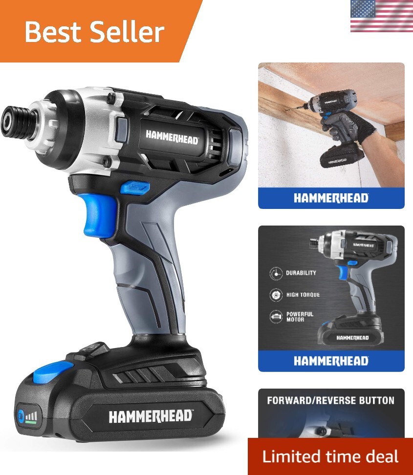 20V Cordless Impact Driver Kit with 1.5Ah Battery LED Light Compact Power Tool