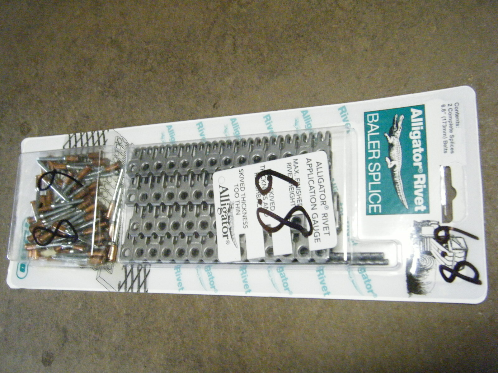 Round Hay Baler Belt repair rivet 6.8" lace Splice Flexco Alligator