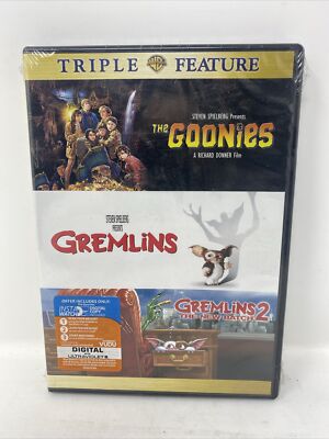 BRAND NEW/SEALED GOONIES, GREMLINS & GREMLINS 2 NEW BATCH 3 DVD SET 1980s Gold