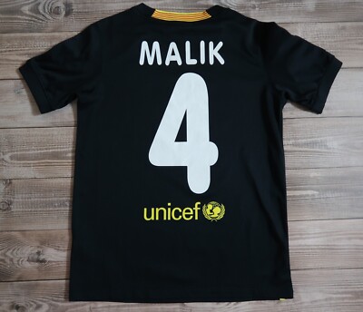 Barcelona Soccer Jersey Malik #4 Football Shirt, Boys size | eBay
