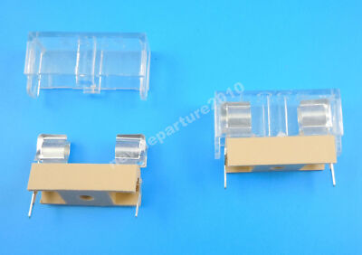 10Pcs New Panel Mount PCB Fuse Holder Case With Cover For 5x20mm Fuse #E10
