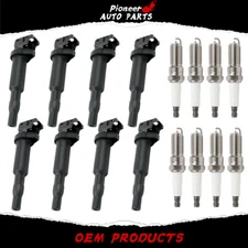 8XOEM Ignition Coils+8 Spark Plugs Pack For BMW 550 650 750i X5 X6 4.4L UF592 ✅