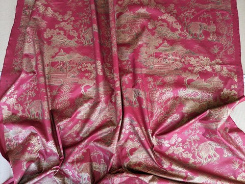 Ralph Lauren Chinoisery Toile Silky Cotton Crimson Gold - Picture 9 of 16