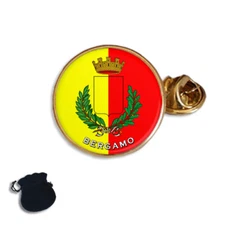 BERGAMO CITY FLAG COAT OF ARMS ITALY ENAMEL LAPEL PIN BADGE GIFT