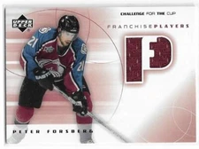 PETER FORSBERG 2002-03 Challenge for the Cup JERSEY card FPPF Colorado Avalanche