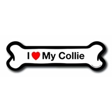 Magnet Me Up I Love My Collie Dog Bone Car Magnet - 2x7 Dog Bone Auto Truck Deca