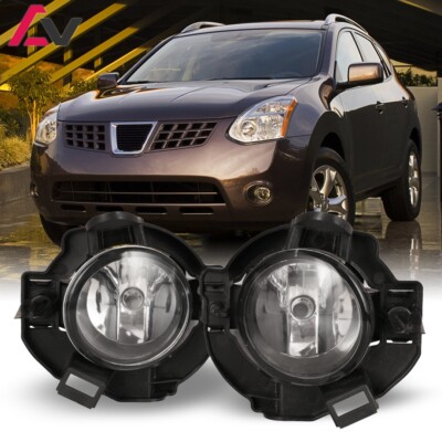 For Nissan Rogue 2008-13 Clear Lens Pair Fog Lights Front Lamp+Wiring+Switch Kit