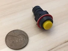 1 Pieces Yellow latching 10mm hole Self-locking Push Button Switch ON/OFF C31