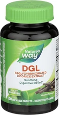Nature's Way Dgl 3:1 (Deglycyrrhizinated Licorice) Digestive Relief 100 Chewable