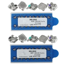 Dental Orthodontic Brackets Brace Metal Mini MIM Roth MBT 022 Slot 345 Hooks 5-5