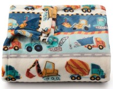 Construction Trucks Kids Soft Plush Throw Blanket 5' x 6 ft - The Big One -New