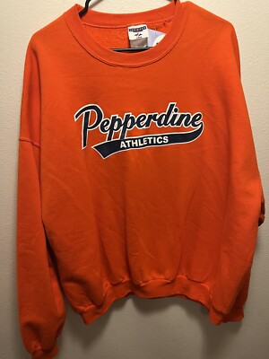 Vintage Orange Pepperdine University Crewneck Sweater Sz 2XL