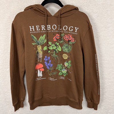 Herbology Plants Harry Potter Hoodie Sweatshirt Adult M Brown Drawstring  Hogwart | eBay