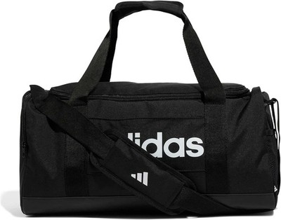 Adidas Unisex Essentials Linear Duffel Bag Duffel Bag, Black/Black/White, S