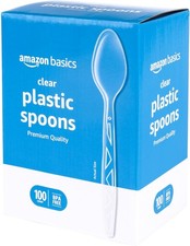 Disposable Clear Plastic Spoons Premium Quality 100 Count Large Pack