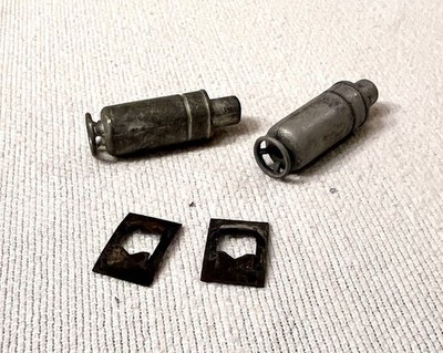 (2) 1950's/1960's Tonka Open-Top Extinguishers w/ Clips Original Parts