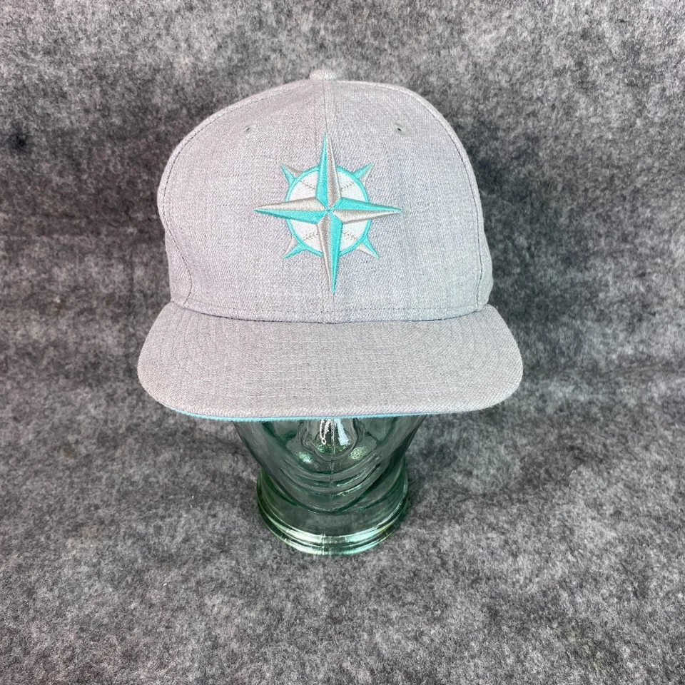 Seattle Mariners Hat Cap Fitted Mens 7 1/2 Gray MLB Baseball New Era 59FIFTY - Image 2 of 4