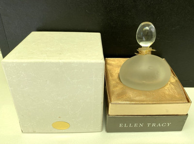 VTG ELLEN TRACY perfume bottle w/ glass dauber stopper 1 oz Boxed EMPTY  1992
