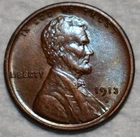 About Uncirculated 1913-D Lincoln Cent, Sharp specimen.