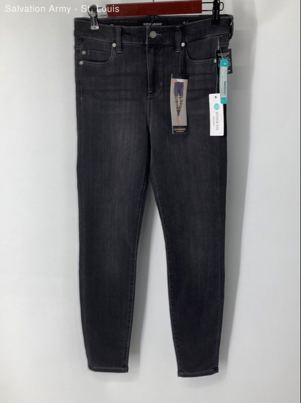 Liverpool Womens Dark Gray 5-Pocket Design Denim Skinny Leg Jeans Size 6/28