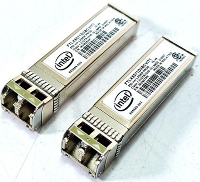 2 x Finisar Intel SFP+ FTLX8571D3BCVIT1 10G FC Transceiver 850nm SW SR 10 GbE