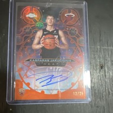 Topps Chrome Kasparas Jakucionis Orange RC Auto #/25 Miami Heat 2025-26