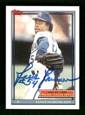 1990 1991 Topps Debut #44 Luis Encarnacion signed autograph  blue sharpie very t