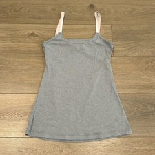LORNA JANE Gray Mesh Keyhole Back Strappy Active Yoga Sleeveless Tank Top Sz XS