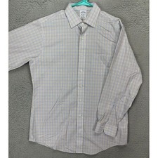 Brooks Brothers Regent Shirt Mens 16-33 Blue Dress Plaid Button Down Pocket EUC