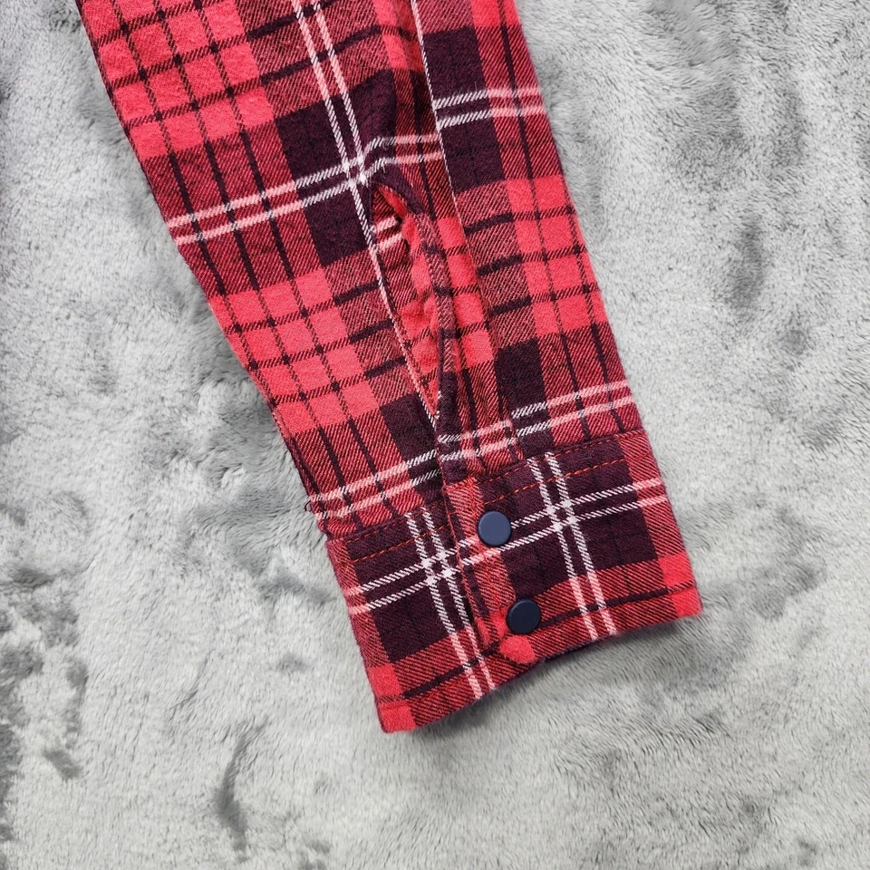 Roxy Top Womens M Red Black Plaid Cotton Flannel Long Sleeve Button Up Shirt - Image 3 of 4