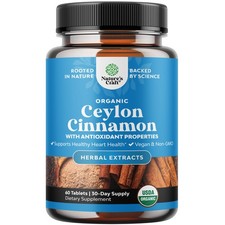 Organic Ceylon Cinnamon Extract Tablets 1000mg Supplement for Immune 60ct