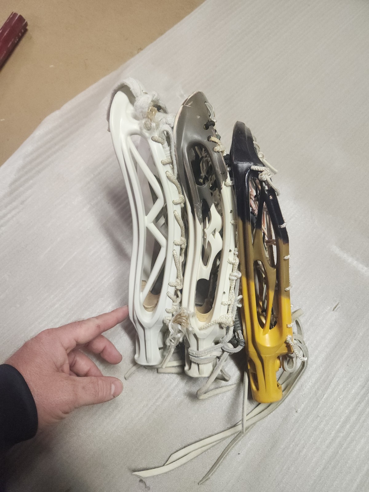 Lot Of 3 Vintage Strung Warrior Lacrosse Heads