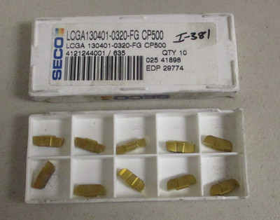 SECO     Carbide Inserts      LCGA130401-0320-FG   Grade  CP500     PACK OF 10