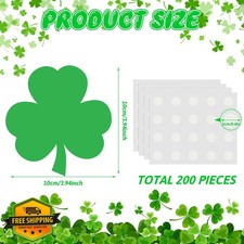 Seajan 200 Pcs St Patrick's Day Shamrock Cutouts Green Clover Paper