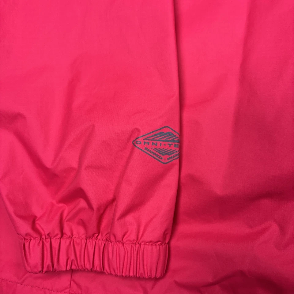 Chaqueta de lluvia Columbia para mujer pequeña roja impermeable a prueba de viento Omni Tech Foto 3 de 4