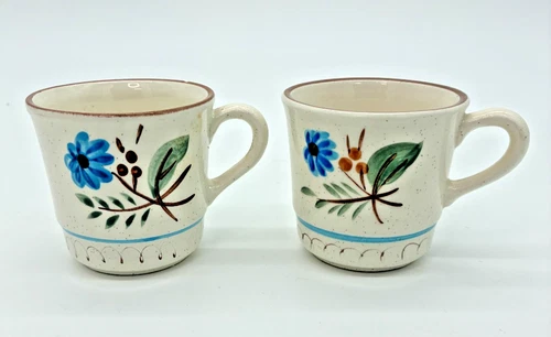 Vintage Stangl "Blue Daisy" Mug Set of 2