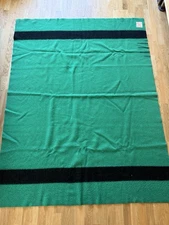 Hudson’s Bay Company 3.5 Point 62x82” Green 100% Wool Blanket