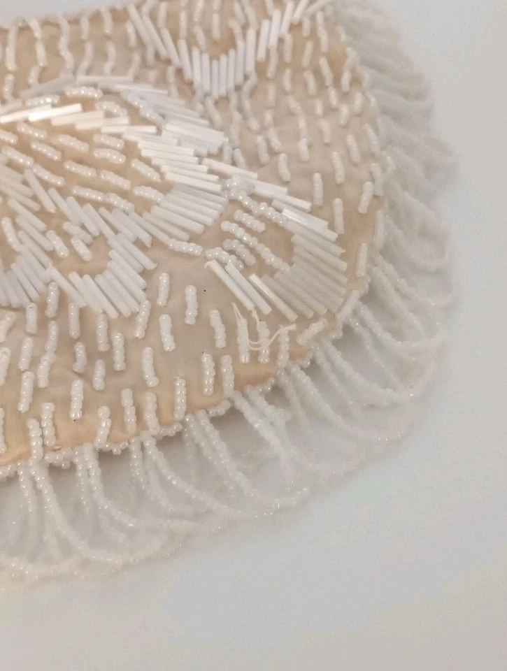 Vintage Regale Ltd  Womens Floral Ivory  Beaded Clutch Purse Evening Bag - Image 2 of 4