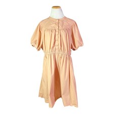 J. Crew Size 2X Puff-sleeve Cotton Poplin Shirt-Dress Pink BB022