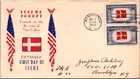 FDC 1943 SC #920 Denmark Let We Forget Cachet - DC Cancel - Pair - J27782