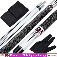 58 Inch Pool Cue Set Maple Wood Irish Linen Glove Fabric Bag Ideal Gift New