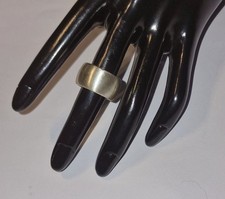 Eleganter 925er Silber Bandring massiv Breite 11,2 mm Matt & Glanz RG 50 Vintage