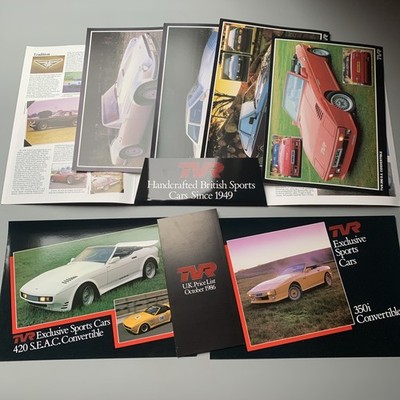 TVR Complete UK Sales Prospekt Pack 1986 - 350i, 390SE, 420 SEAC + Price List