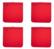 4PK 18"x18" Twill Double Stitched Red Safety Flag w/Wire Loop DOT Compliant