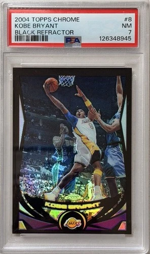 2004 TOPPS CHROME BLACK REFRACTOR KOBE BRYANT #/500!! GOAT!! PSA 7